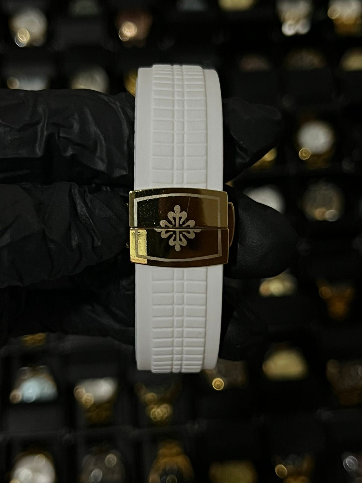 PTK PULSO GOMA CUBANO / BLANCO / TABLERO BLANCO / BISEL DORADO