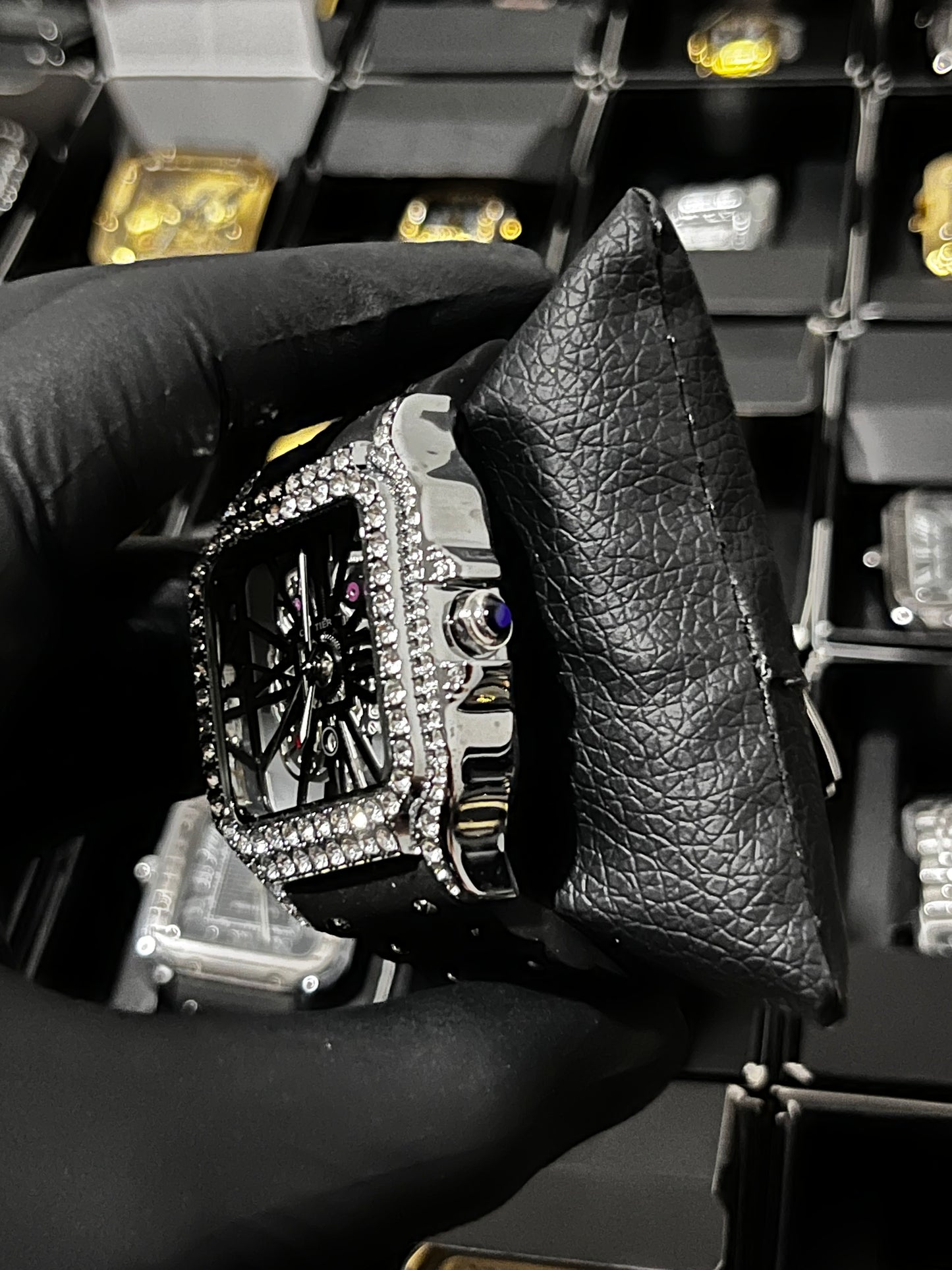 CRTR CUBANO GOMA NEGRO BISEL PLATEADO TABLERO NEGRO