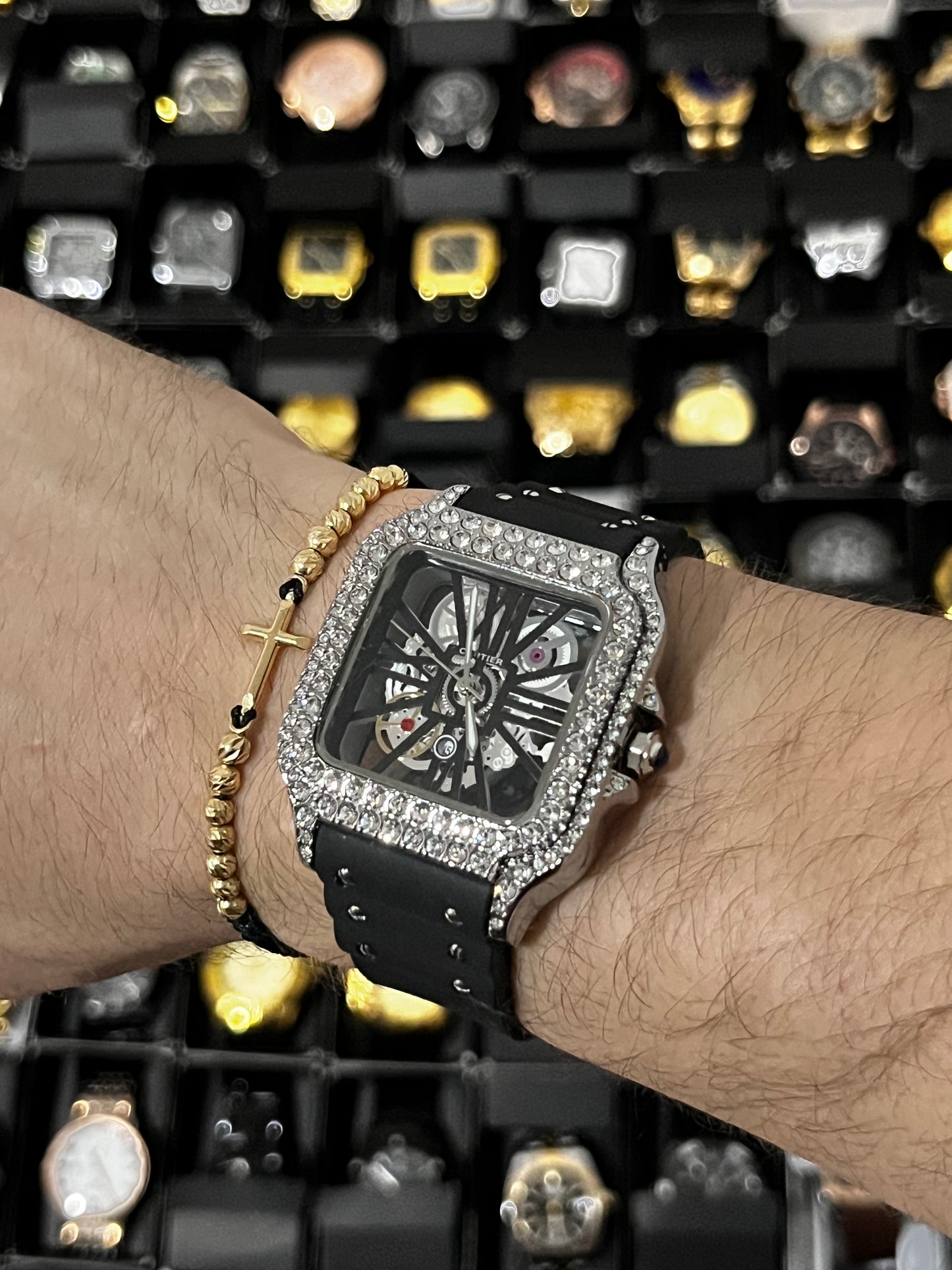 CRTR CUBANO GOMA NEGRO BISEL PLATEADO TABLERO NEGRO