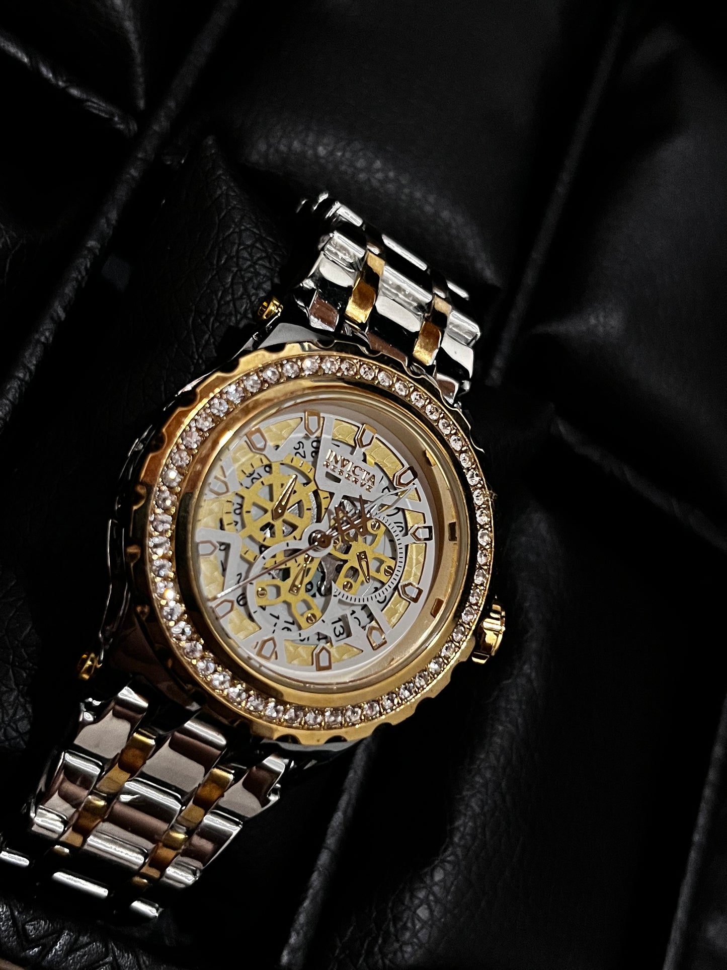 INVIC DAMA ACERO/BICOLOR TABLERO BLANCO BISEL DORADO/CUBANO