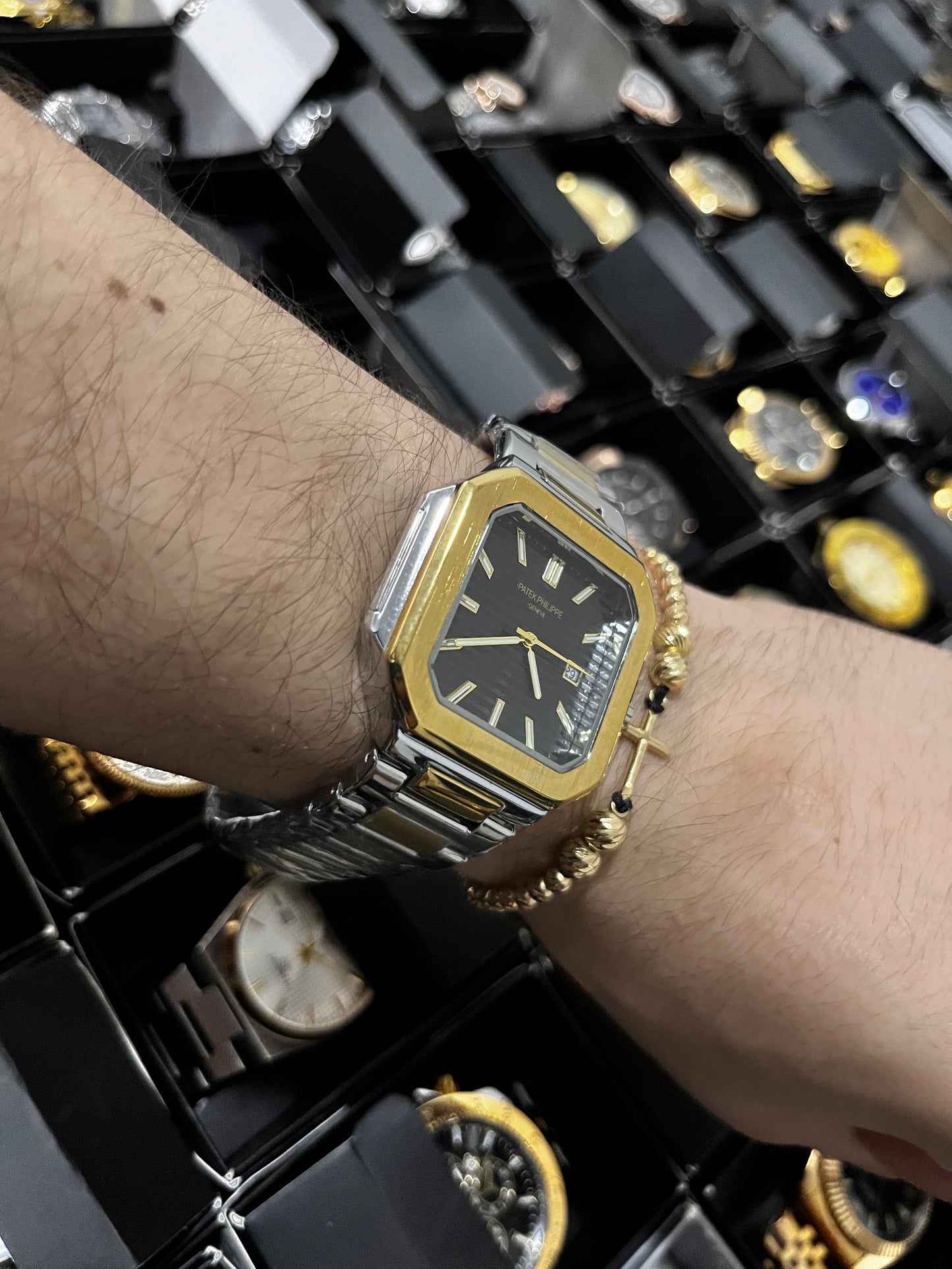 PTK ACERO/BICOLOR TABLERO NEGRO BISEL DORADO