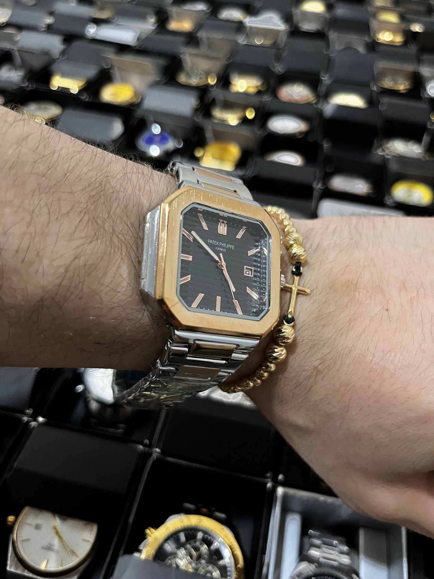 PTK ACERO/BICOLOR TABLERO NEGRO BISEL DORADO