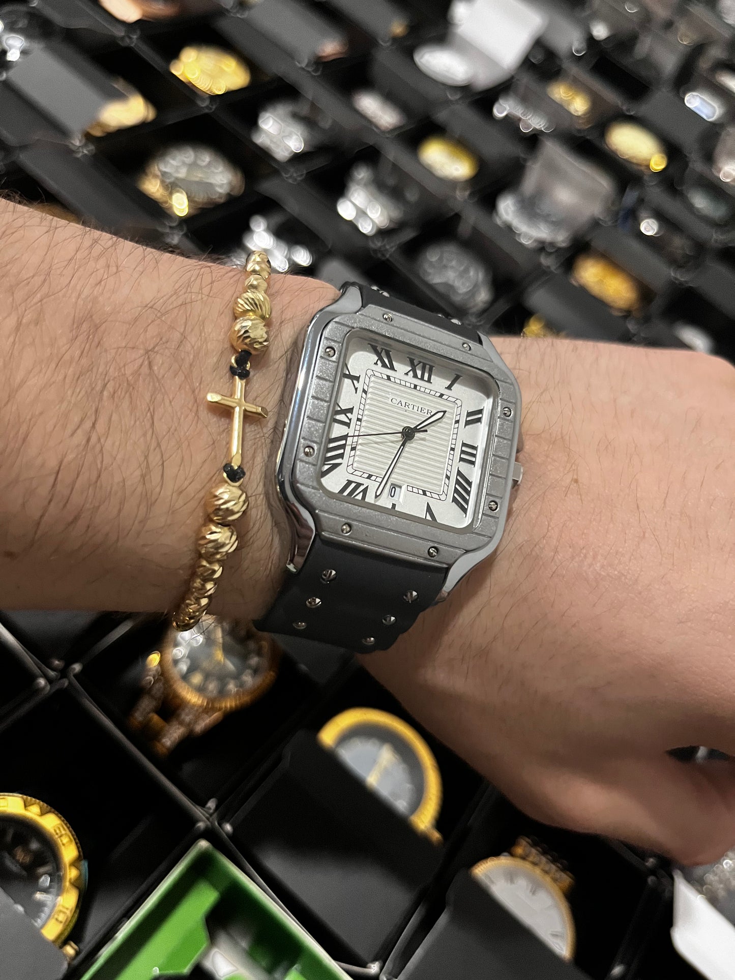 CRTR GOMA/NEGRO TABLERO/BLANCO BISEL/PLATEADO