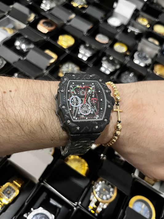 R. MILLE ACERO/NEGRO TABLERO ROJO/VERDE BISEL CAMUFLADO