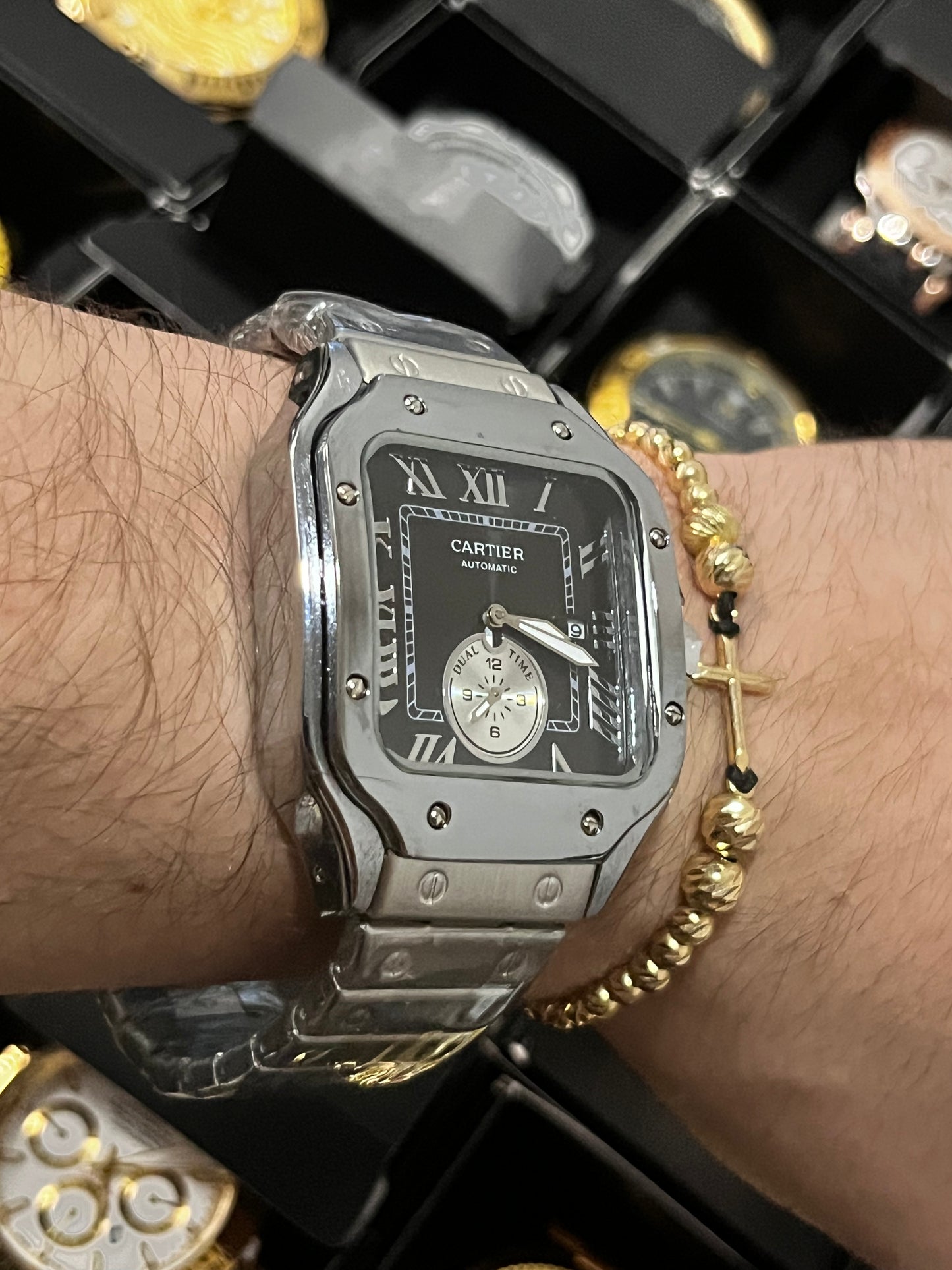 CRTR ACERO/PLATEADO TABLERO/NEGRO/CRONO BISEL/PLATEADO