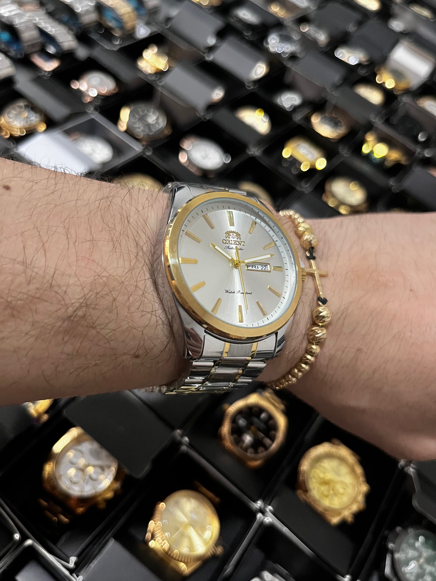 ORNT ACERO/BICOLOR TABLERO/PLATEADO BISEL/DORADO