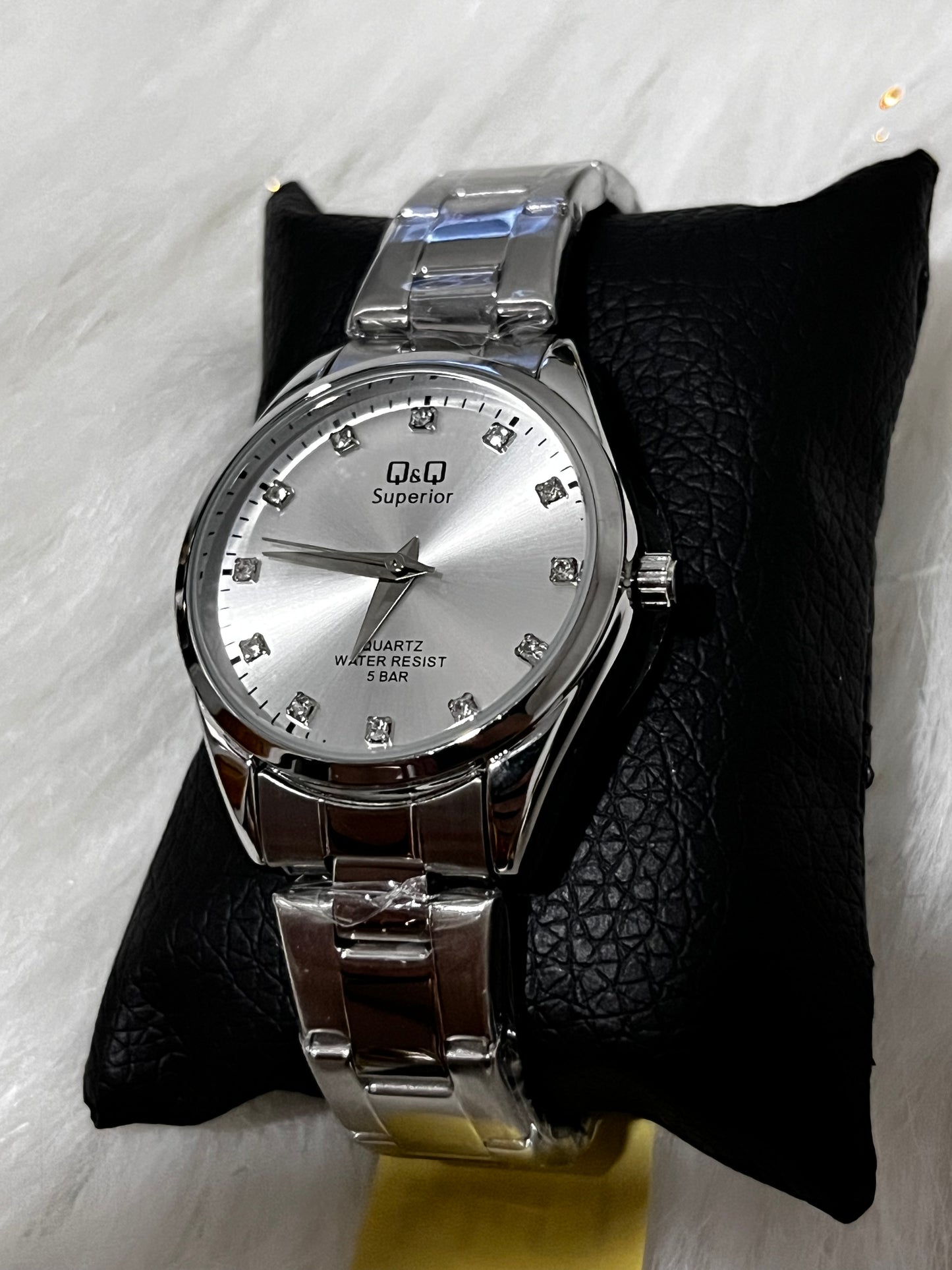 Q&Q DAMA ACERO/PLATEADO/TRENZADO TABLERO/PLATEADO/CIRCONES BISEL/PLATEADO