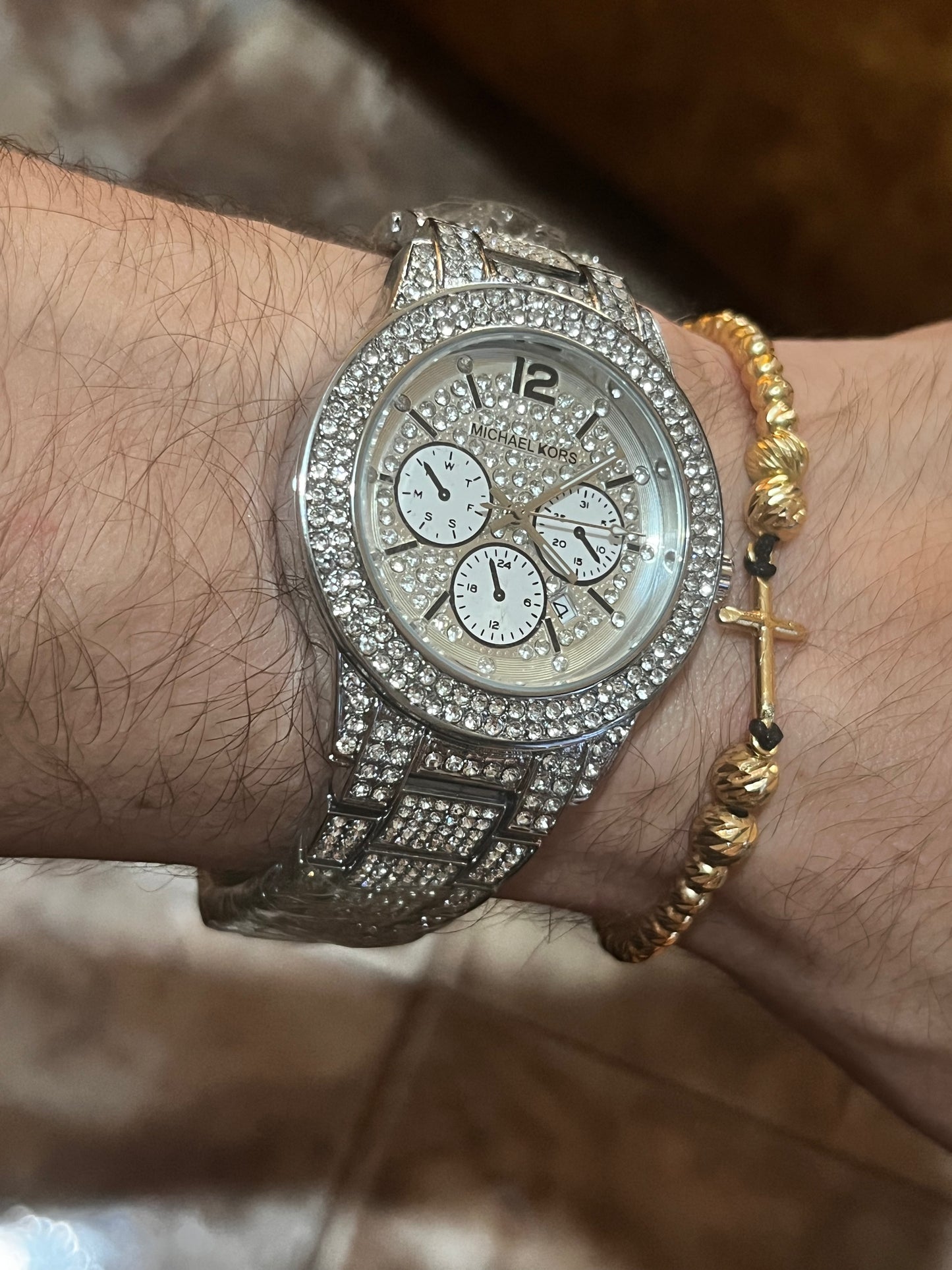 MCHL KORS CUBANO/ACERO/PLATEADO TABLERO/PLATEADO BISEL/PLATEADO