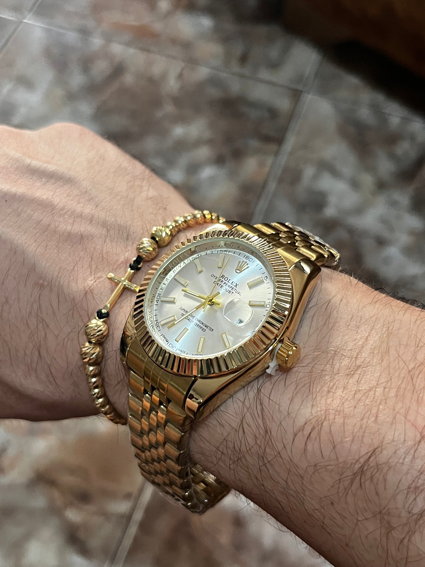 RX DTS ACERO/DORADO/TRENZADO TABLERO/PLATEADO BISEL DORADO