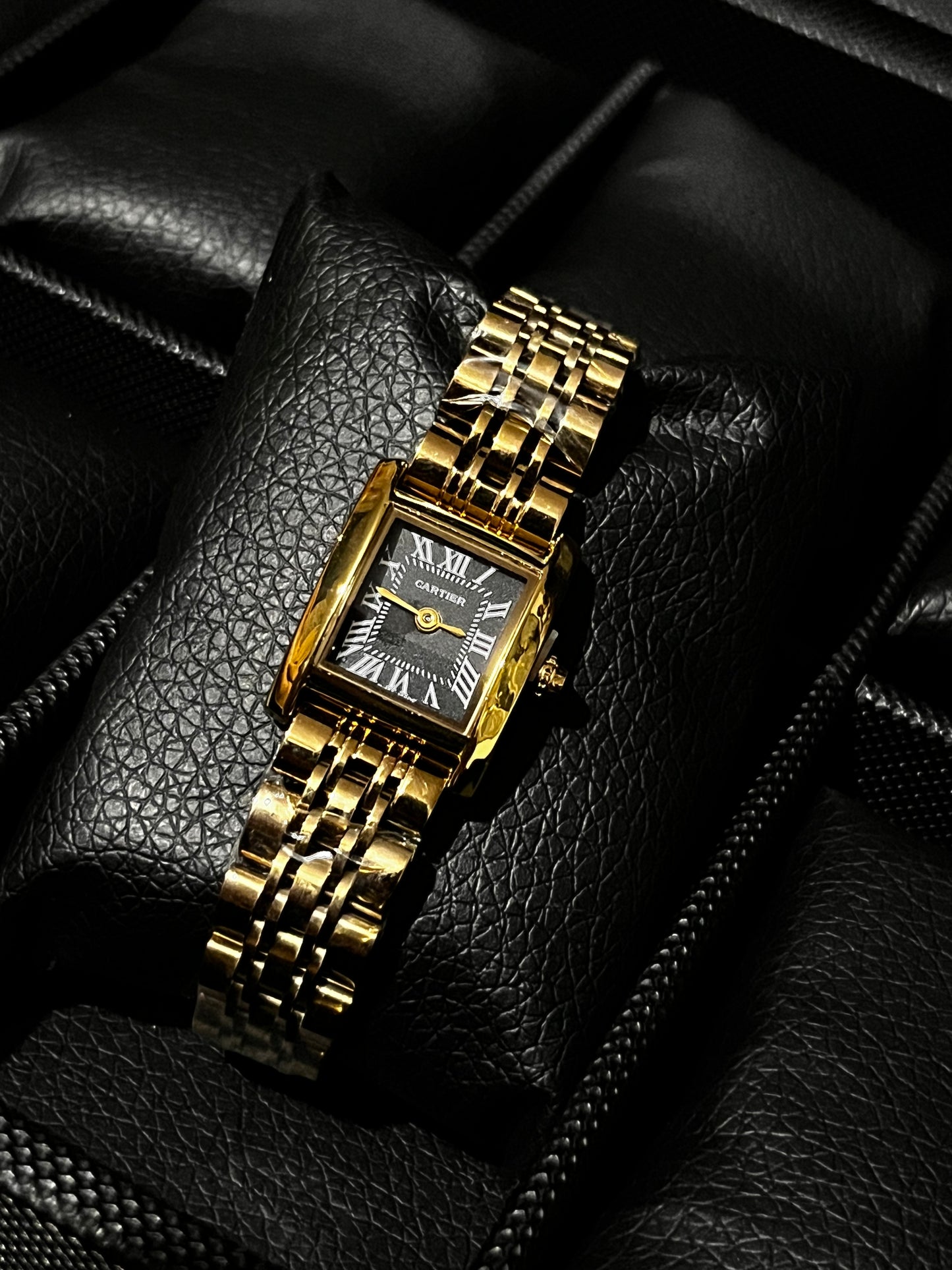 CRTR DAMA ACERO/TRENZADO/DORADO TABLERO/NEGRO BISEL/DORADO