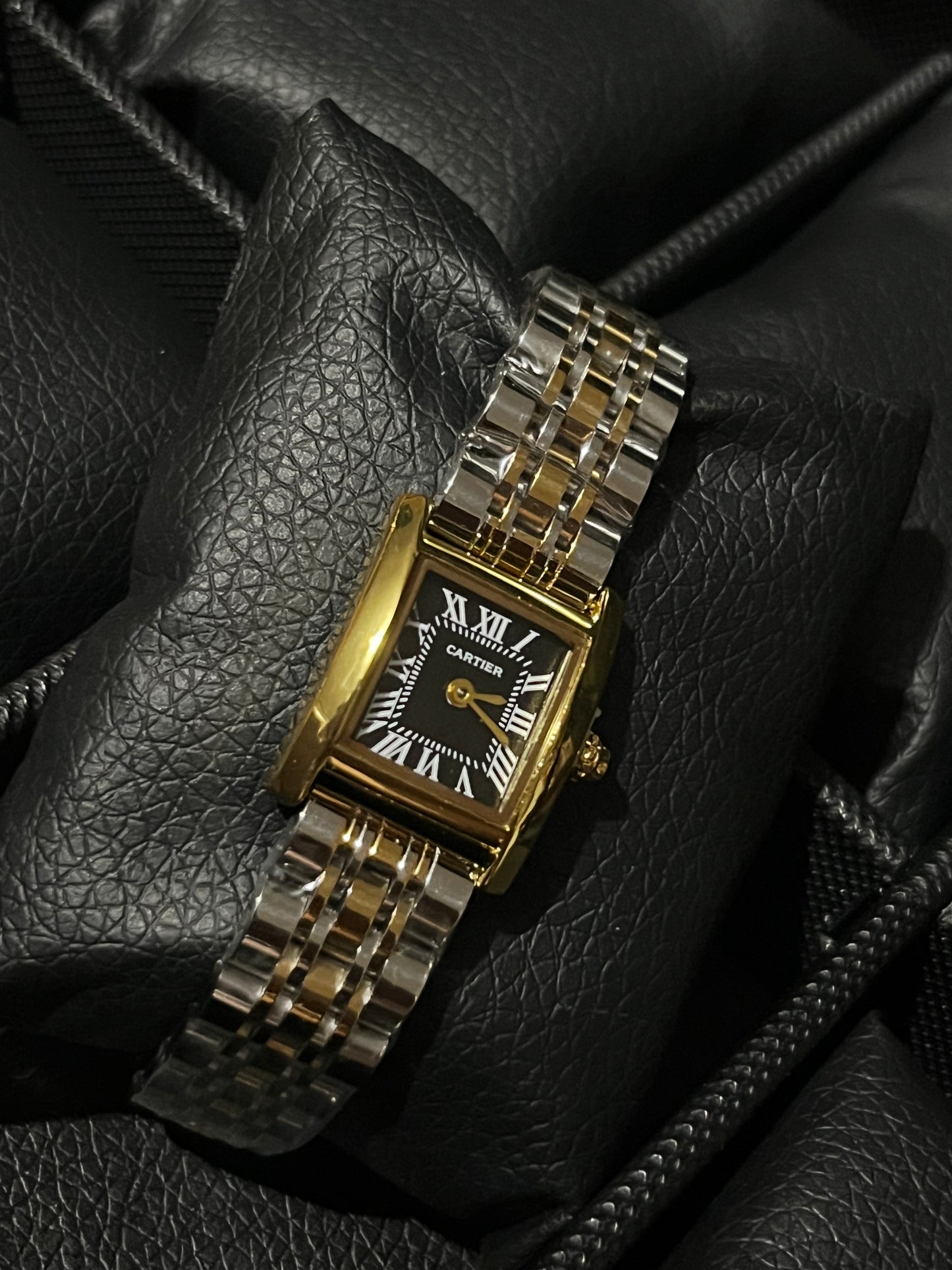 CRTR DAMA ACERO/TRENZADO/BICOLOR TABLERO/NEGRO BISEL/DORADO