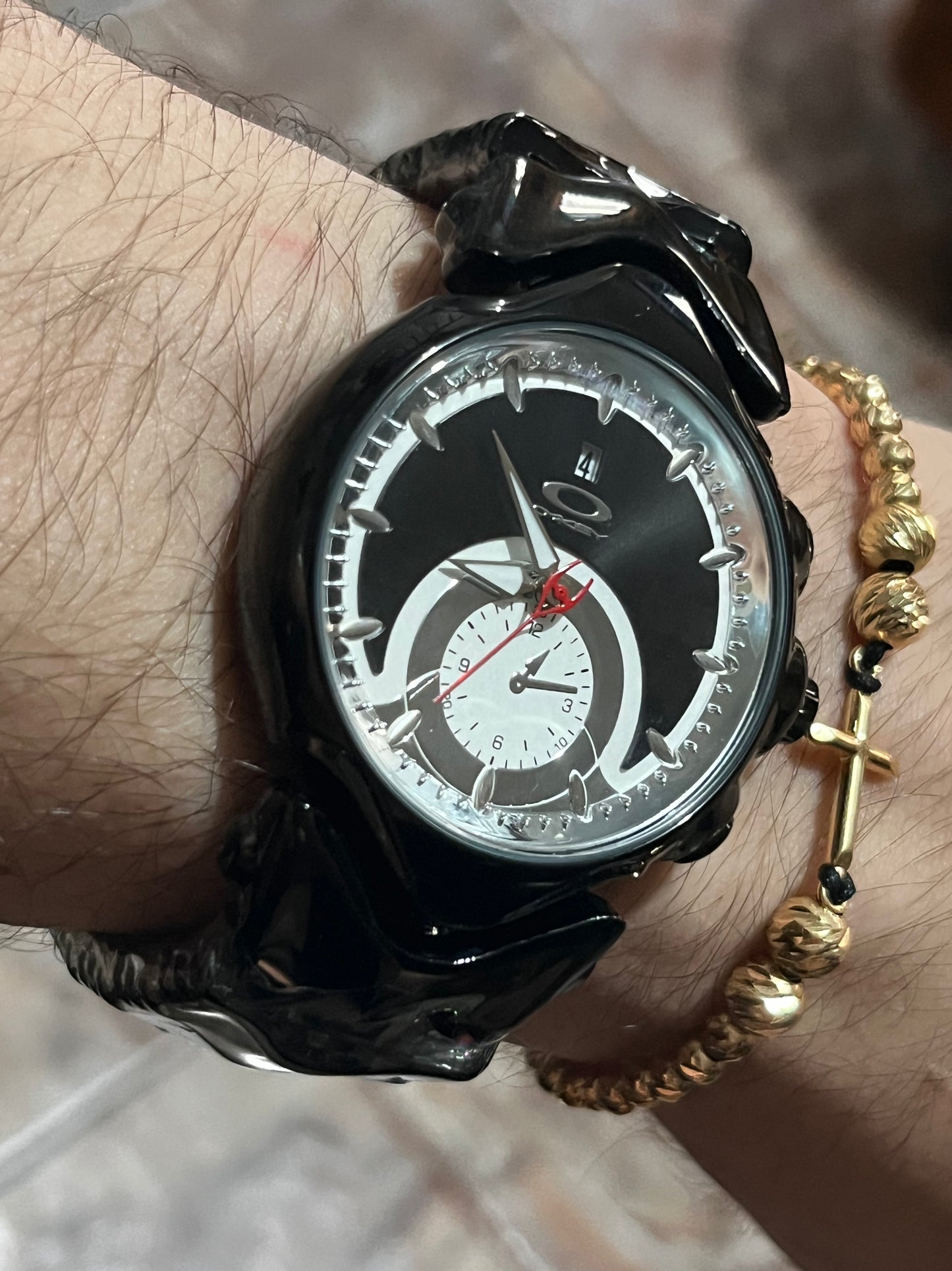 OAK ACERO/NEGRO TABLERO NEGRO/BLANCO BISEL NEGRO