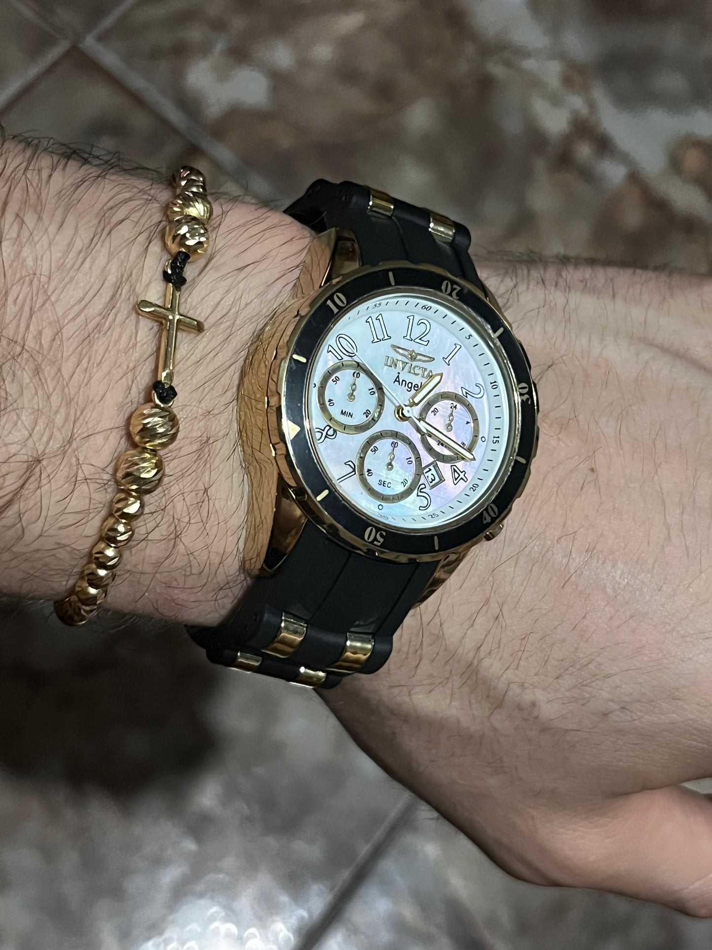 INVIC  GOMA/NEGRO TABLERO/NEGRO/CRONOS BISEL/DORADO