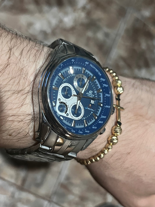 CSO EDIFICE ACERO/PLATEADO TABLERO/AZUL/CRONOS/BLANCO BISEL/PLATEADO