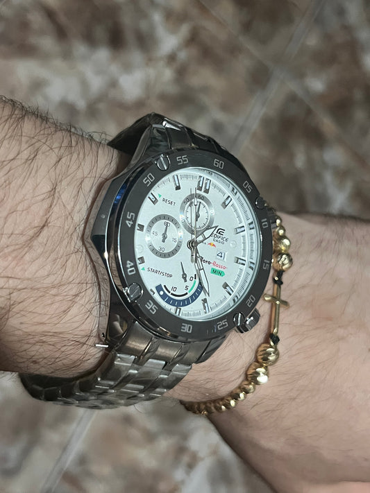 CSO EDIFICE ACERO/PLATEADO TABLERO/BLANCO/AZUL BISEL/PLATEADO