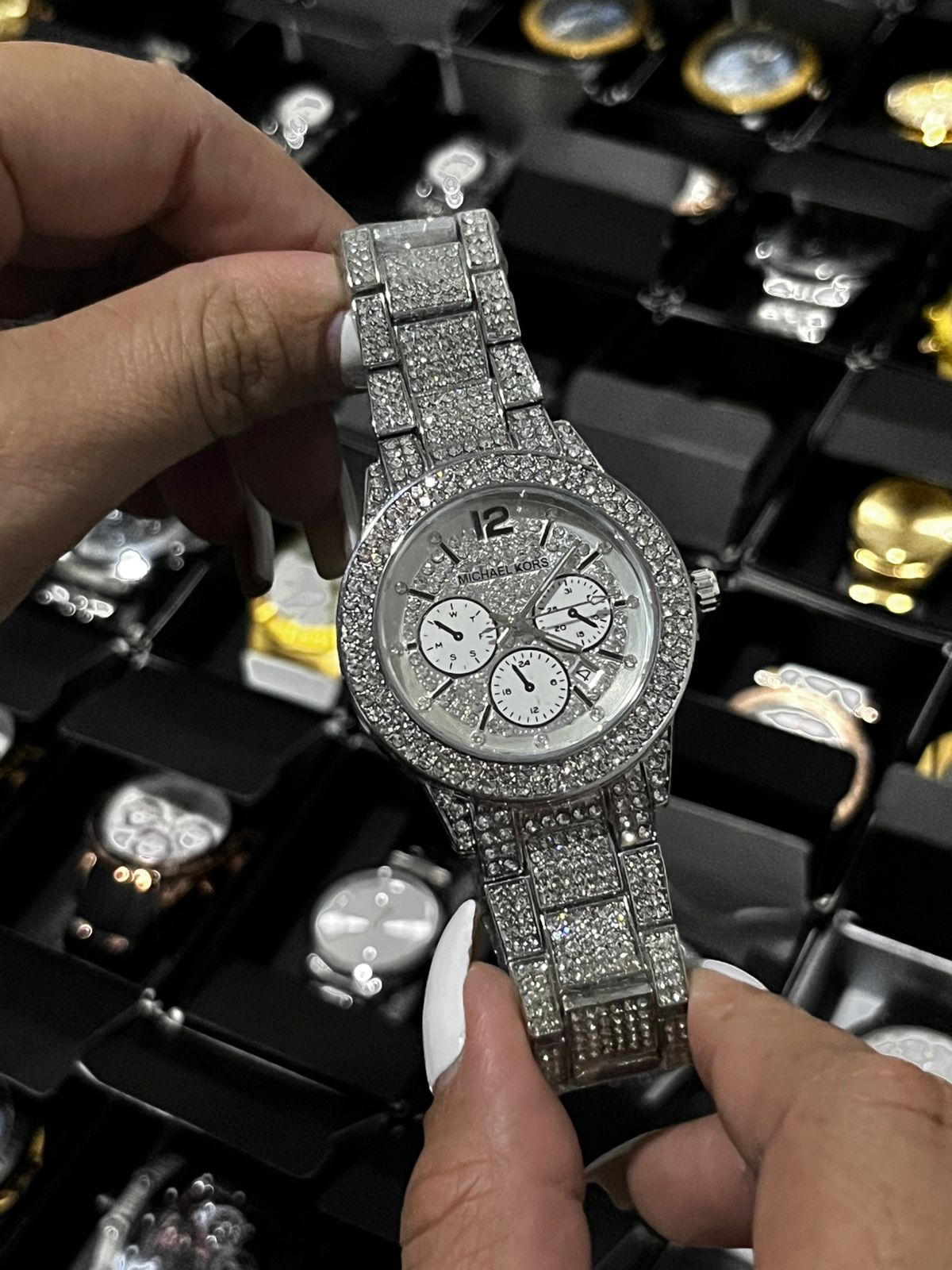 MCHL KORS CUBANO/ACERO/PLATEADO TABLERO/PLATEADO BISEL/PLATEADO